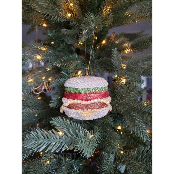Cody Foster Cheese Burger Ornament Fancy Jeweled Humorous Foodie Gift - Picture 5 of 6